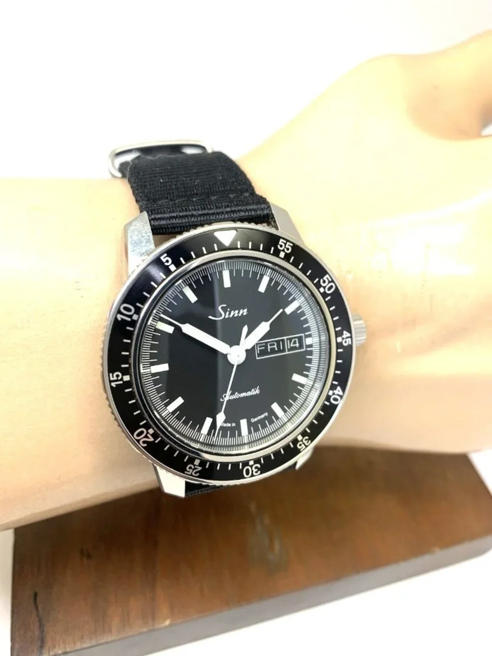 Sinn Men's Watch 104.2791 Swiss Automatic Black Dial Day Date Nylon Strap 41mm